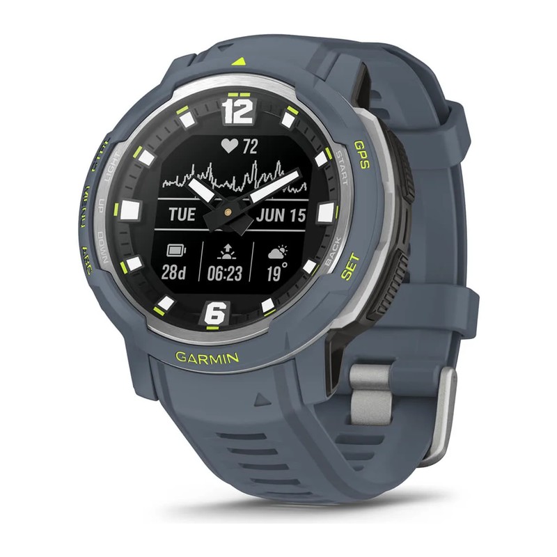 Montre GPS Garmin Instinct Crossover – Édition Standard, Bleue granit