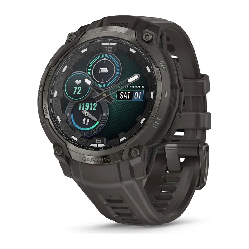 Montre GPS Garmin Instinct Crossover AMOLED, Grise charbon