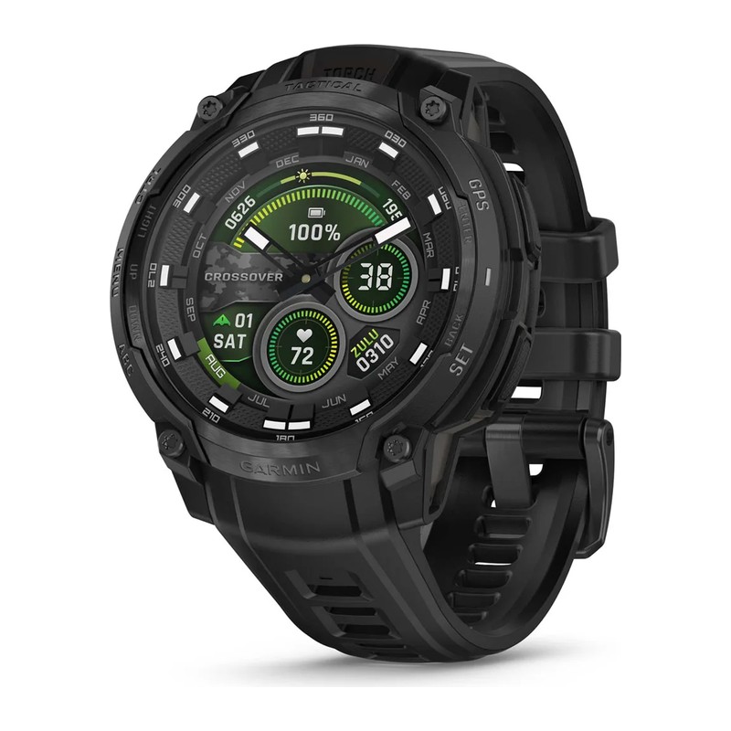 Montre GPS Garmin Instinct Crossover AMOLED – Tactical Edition, Noire