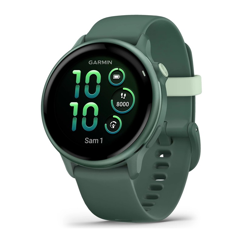 Montre connectée Garmin vívoactive 6, Metallic Jasper Green, bracelet vert sapin