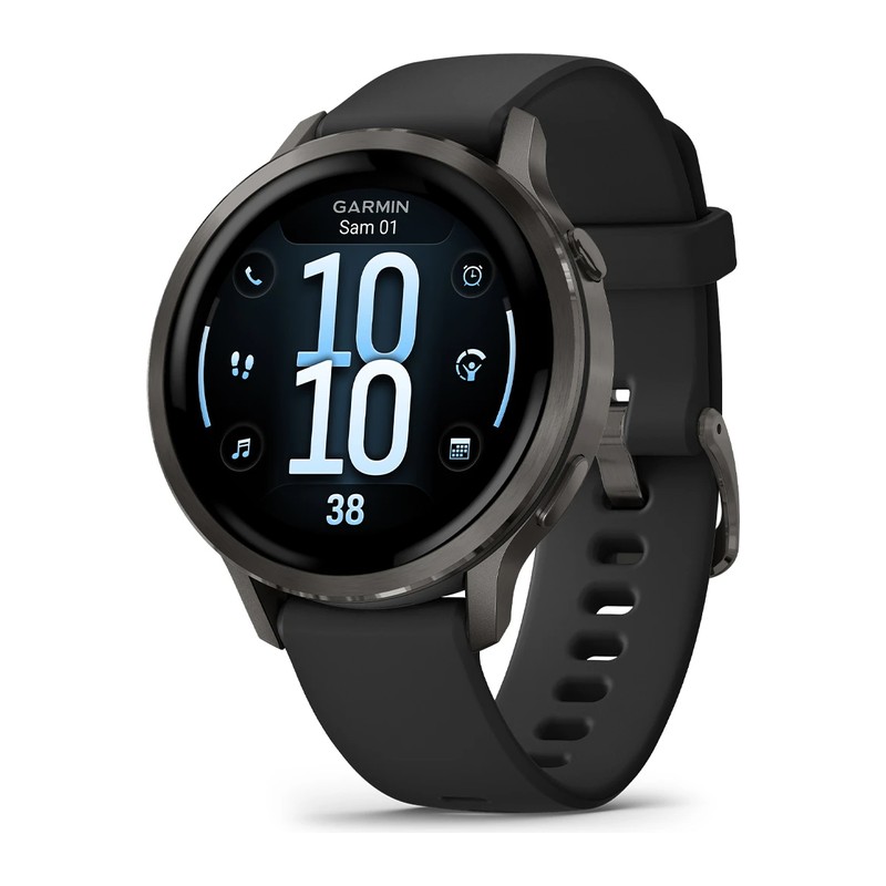 Montre connectée Garmin Venu 4 – 41 mm, Gray, bracelet silicone noir