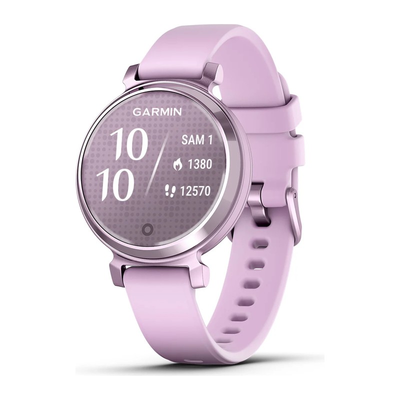 Montre connectée Garmin Lily 2, Metallic Lilac, bracelet silicone lilas