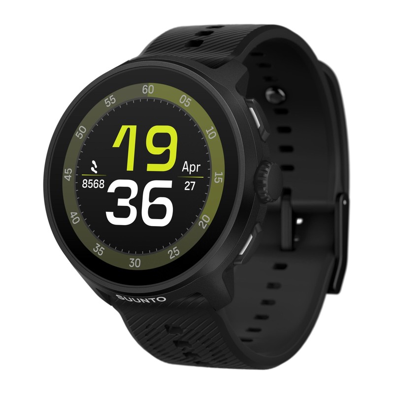 Montre GPS Suunto Run – Bracelet silicone, Noir intégral