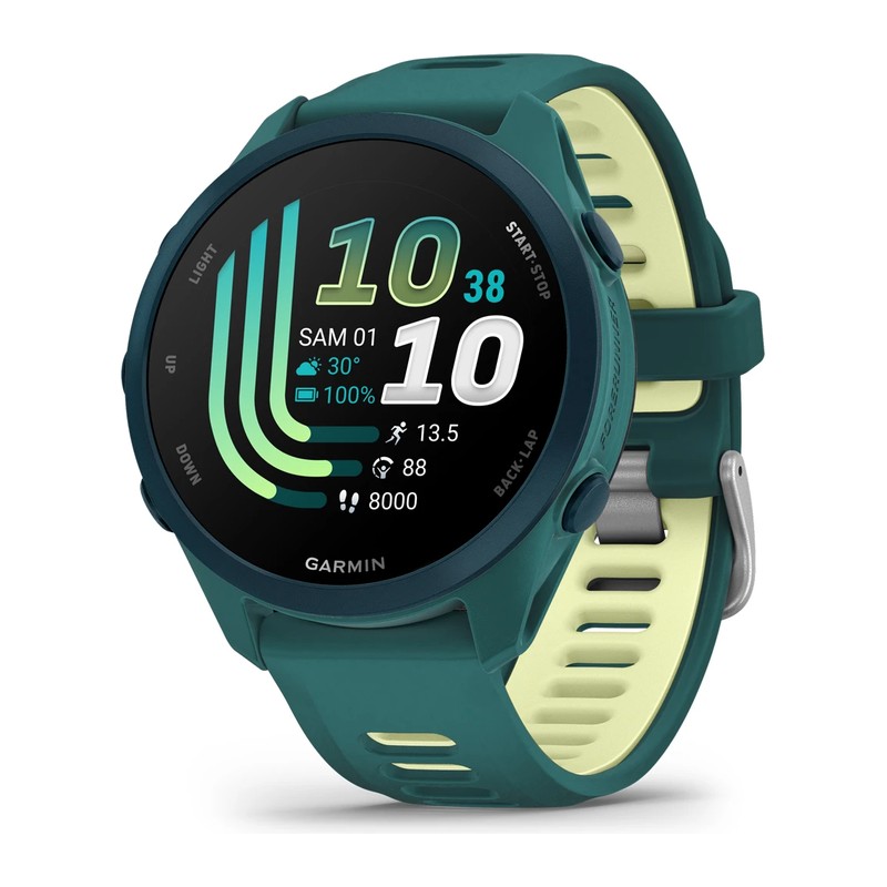 Montre GPS Garmin Forerunner 170 Music, Vert canard, bracelet vert canard/citron
