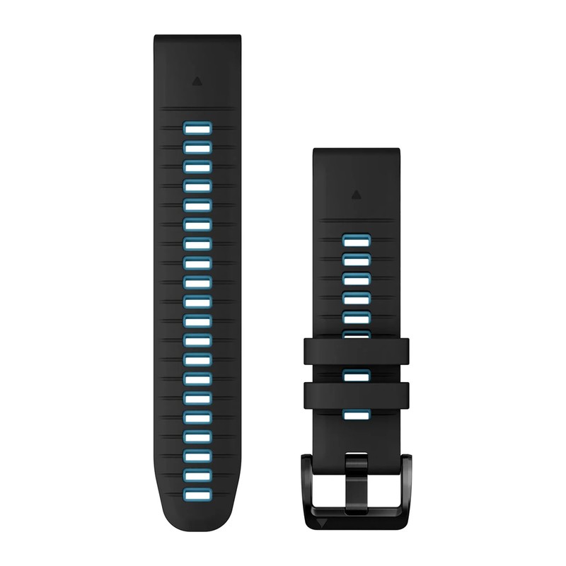 Bracelet de montre Garmin QuickFit 22 mm – silicone noir et bleu