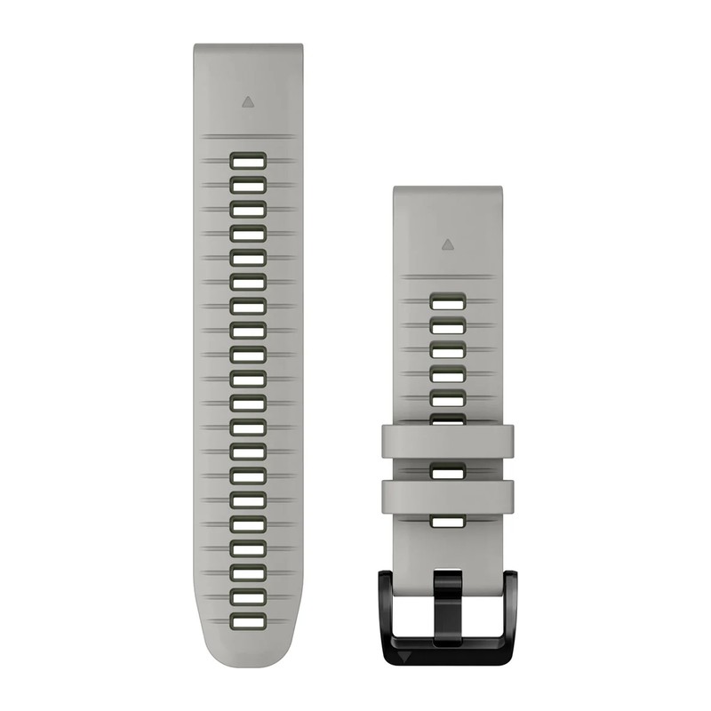 Bracelet de montre Garmin QuickFit 22 mm – silicone gris clair et vert mousse