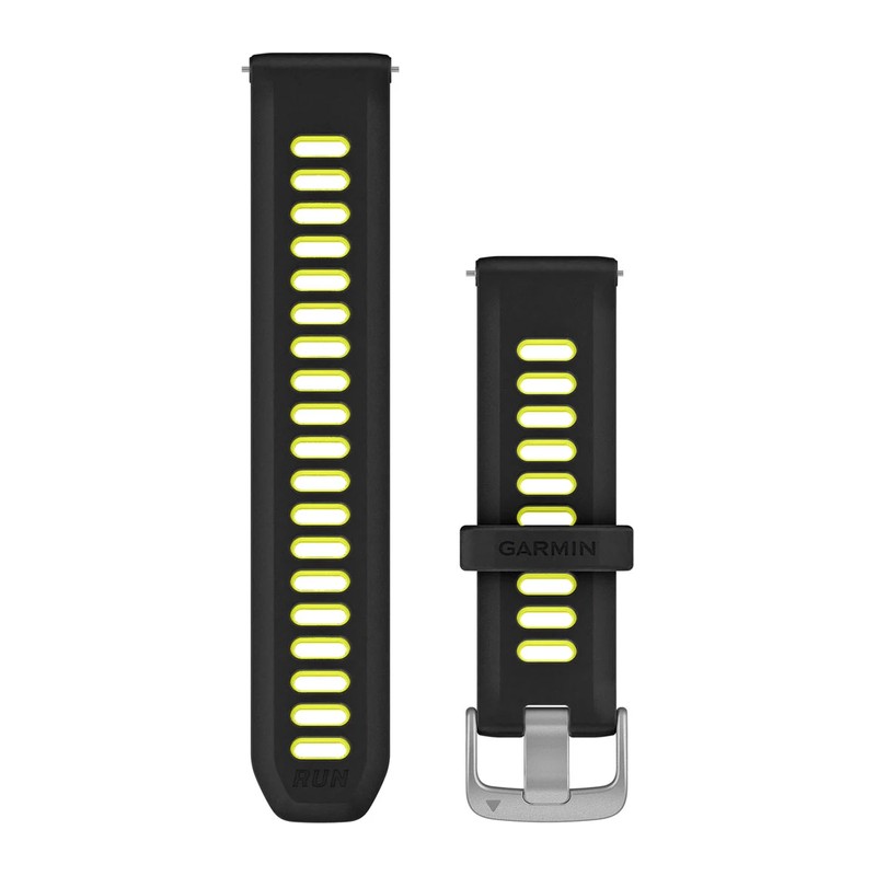 Bracelet de montre Garmin Quick Release 20 mm – silicone noir et jaune