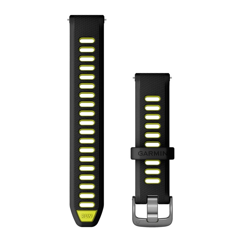 Bracelet de montre Garmin Quick Release 18 mm – silicone noir et jaune