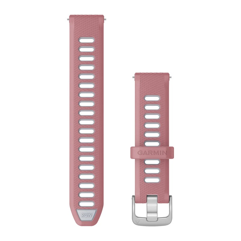 Bracelet de montre Garmin Quick Release 18 mm – silicone rose et blanc