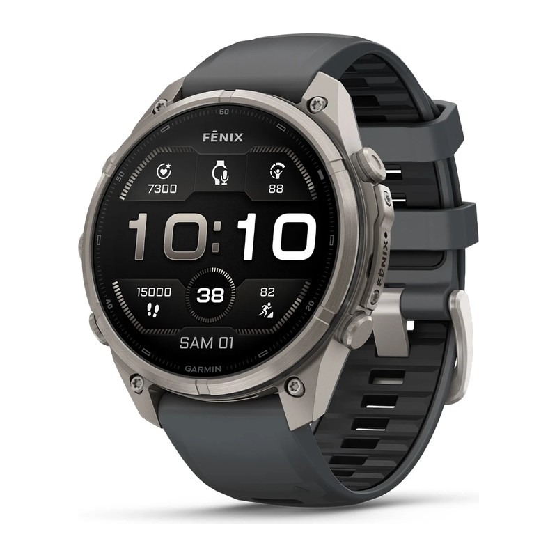 Montre GPS Garmin fēnix 9 Pro – 47 mm, Titanium, bracelet silicone graphite/noir