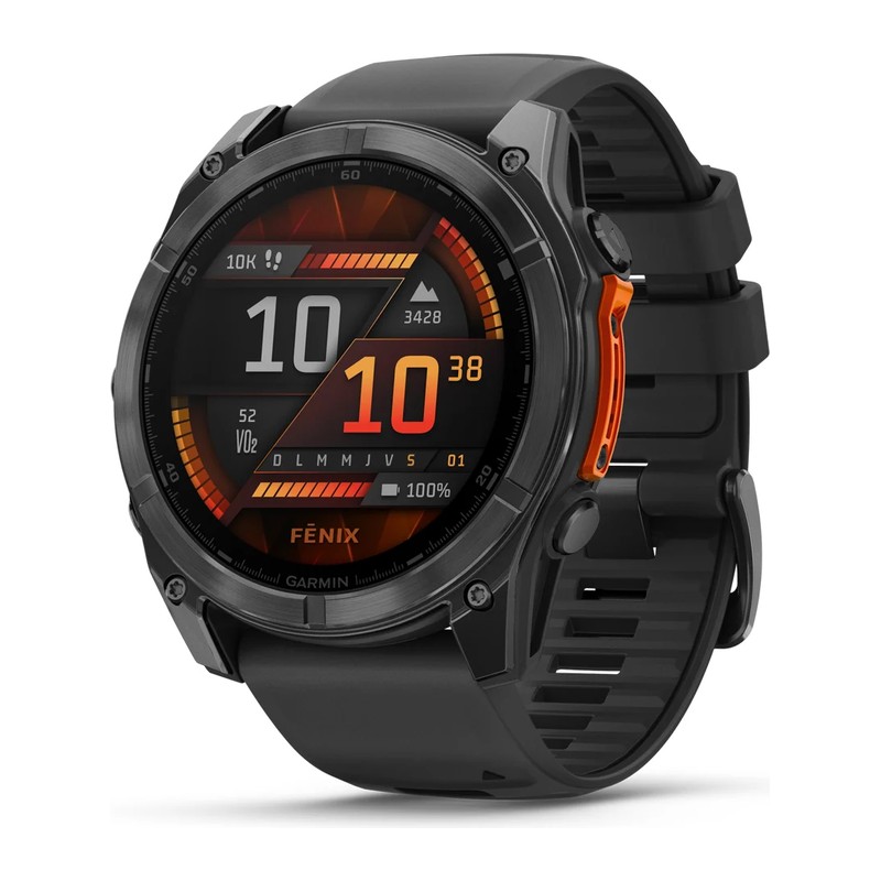 Montre GPS Garmin fēnix 8 – 51 mm, AMOLED, Acier Gray, bracelet silicone noir