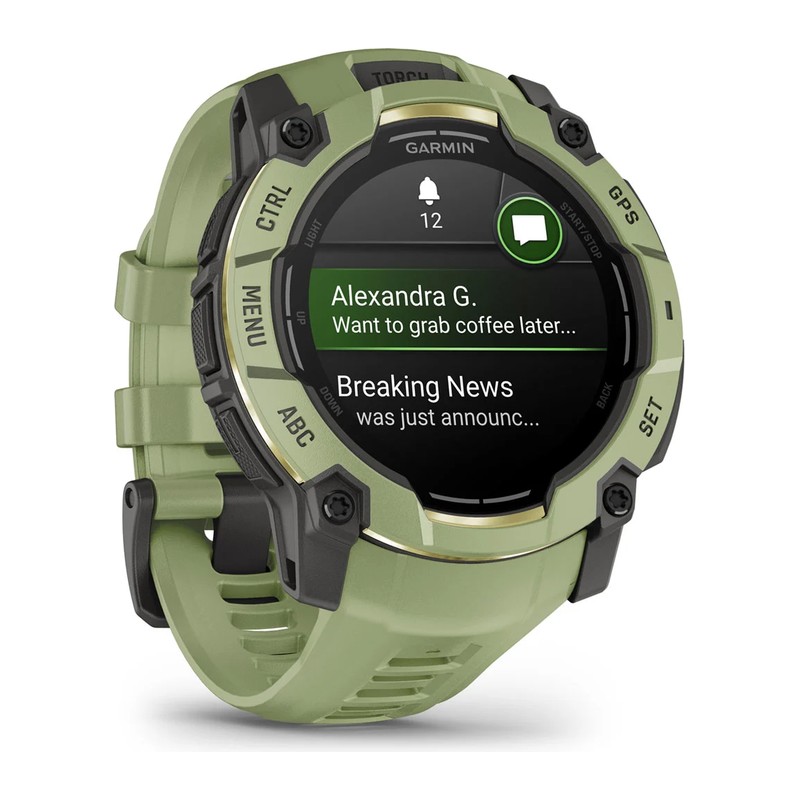 Montre GPS Garmin Instinct 3 – 50 mm, AMOLED, Vert sauge, bracelet vert sauge