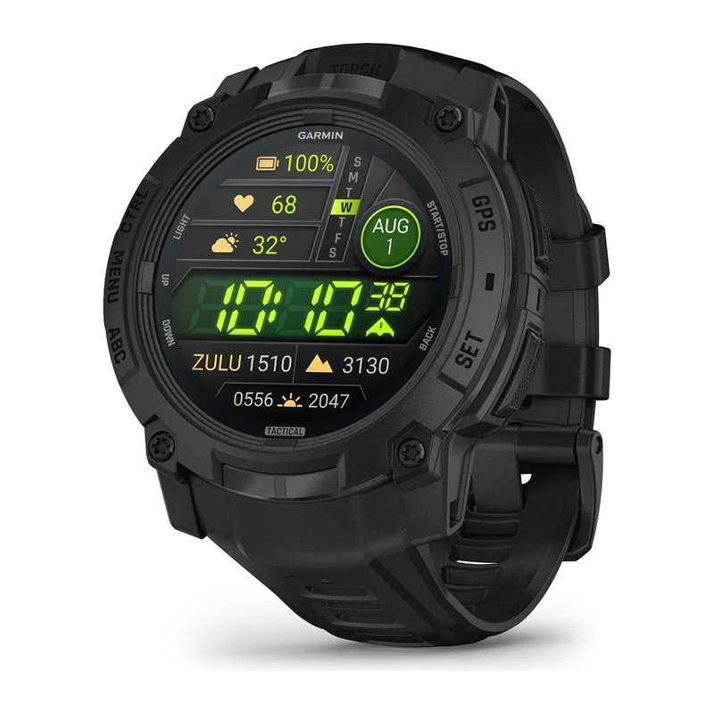 Montre GPS Garmin Instinct 3 – 50 mm, AMOLED, Tactical Edition, Noire, bracelet noir