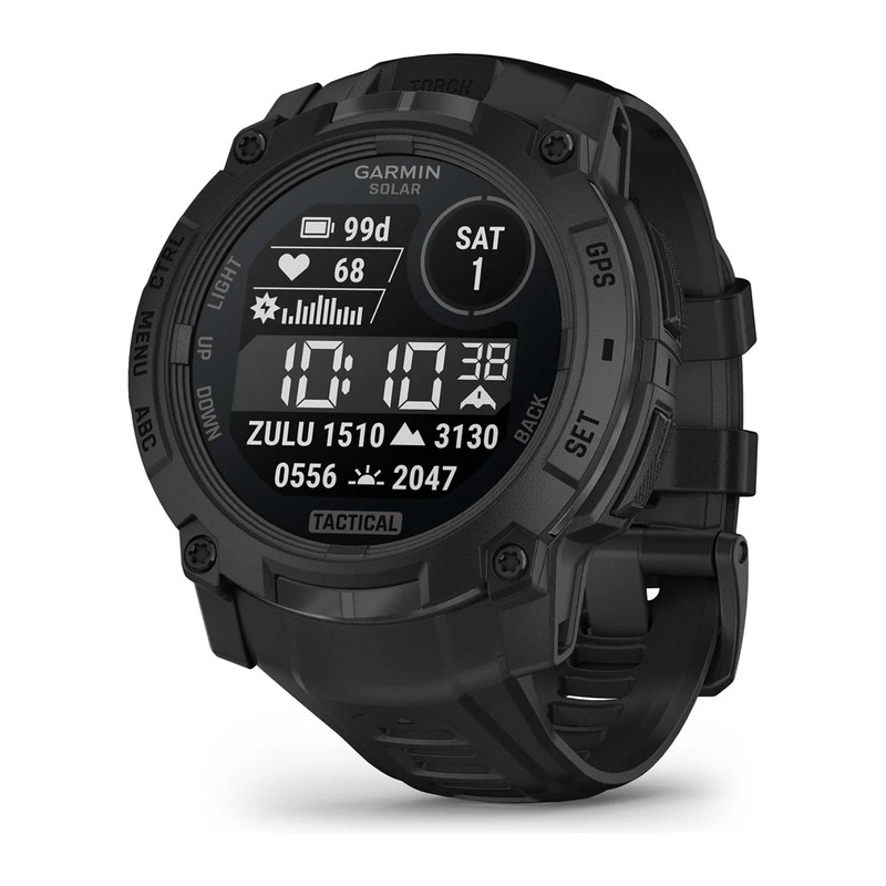 Montre GPS Garmin Instinct 3 – 50 mm, Solar, Tactical Edition, Noire, bracelet noir