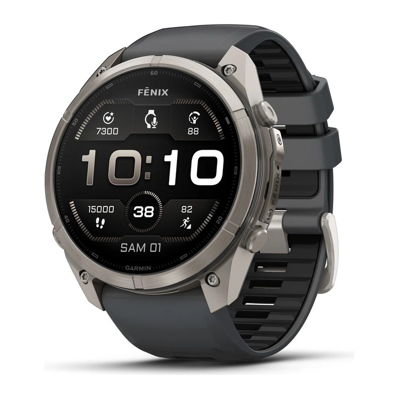 Montre GPS Garmin fēnix 9 Pro – 51 mm, Titanium, bracelet silicone graphite/noir