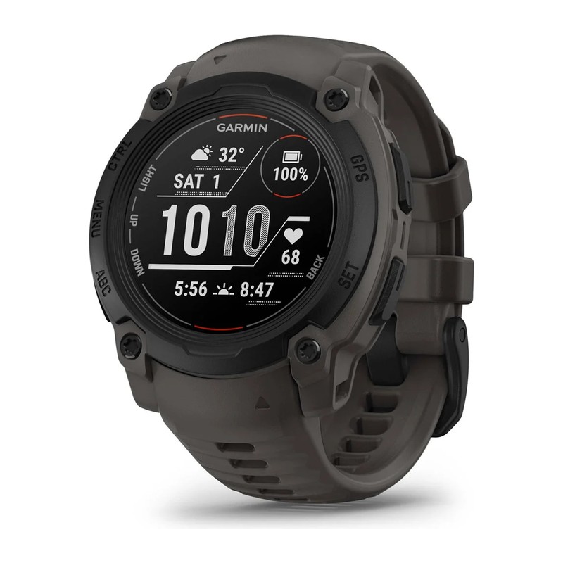 Montre GPS Garmin Instinct E – 40 mm, Noir, bracelet gris charbon