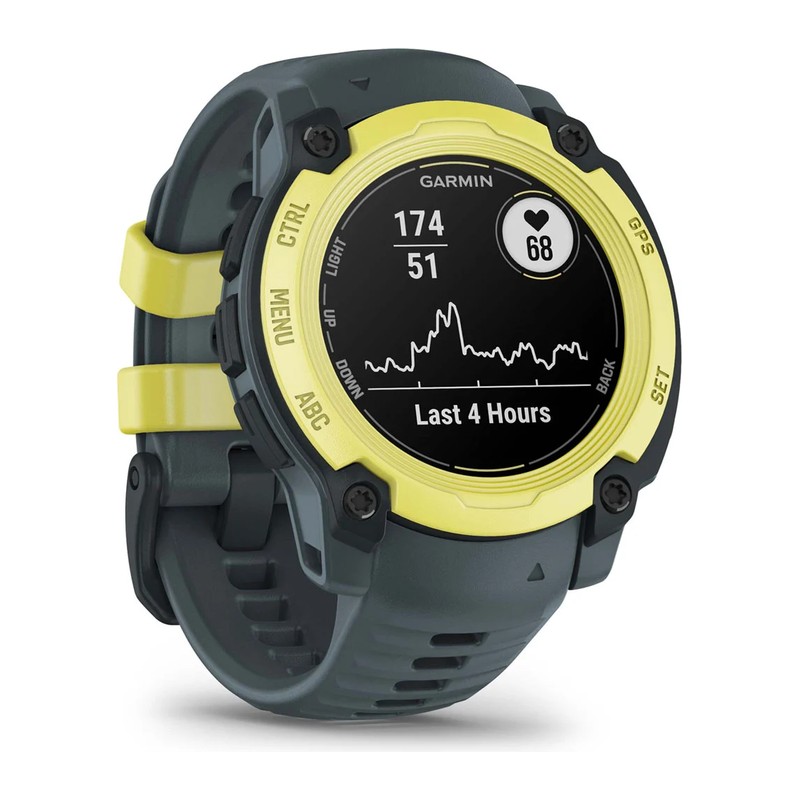 Montre GPS Garmin Instinct E – 40 mm, Citron vert, bracelet bleu crépuscule