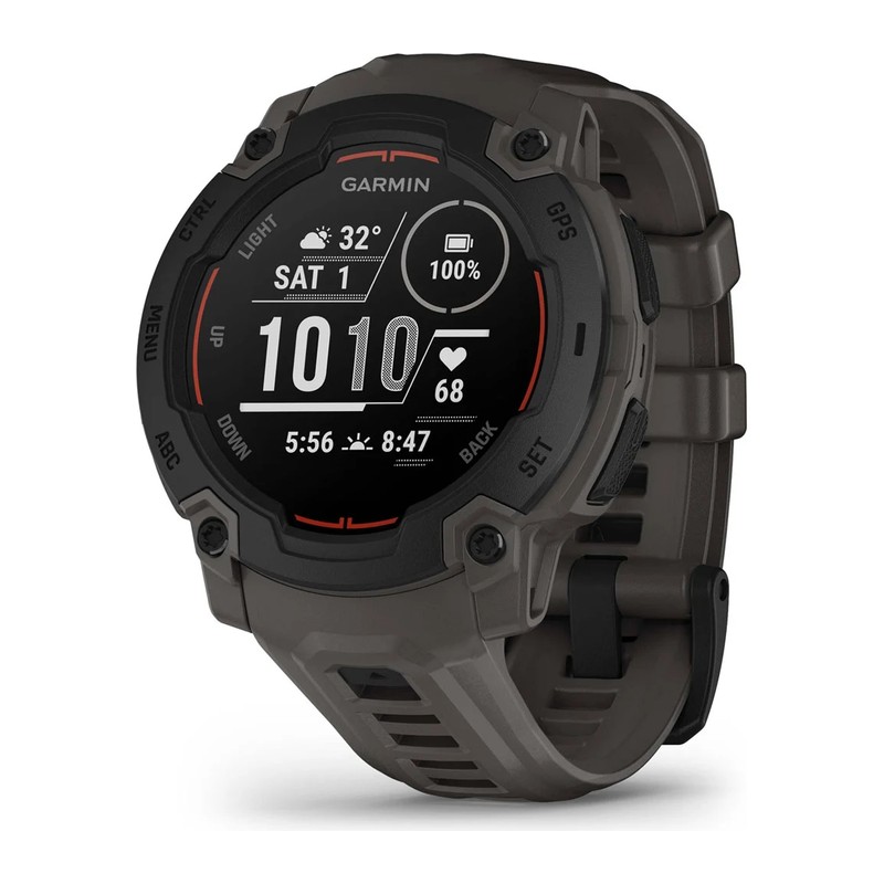 Montre GPS Garmin Instinct E – 45 mm, Noir, bracelet gris charbon